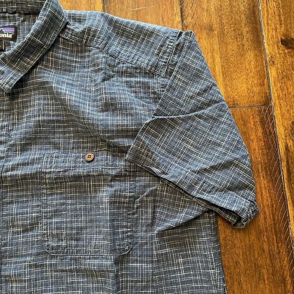 Patagonia Back Step Shirt Organic Cotton Blue Check XXL S126 - Picture 3 of 11